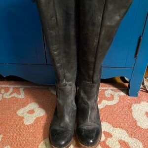 Freebird Black Over the Knee Boots Sleek Design black with a smoke grey.